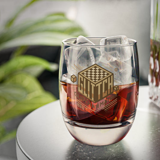 Golden Glitch Whisky Glas – Drink op je Innerlijke Revolutie